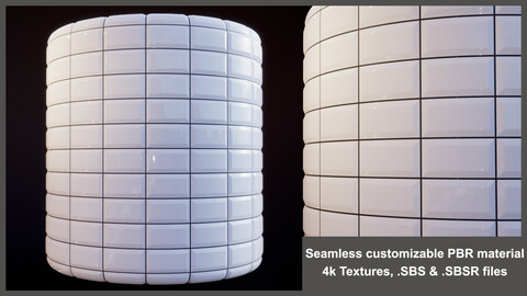 Seamless White Straight Tile Material Textures (Scandinavian, wall, tiles, ceramic, rectangular, kitchen, bathroom )