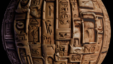 Ancient Egypt Hieroglyphs - VOL 3 - 5 Seamless PBR Texture