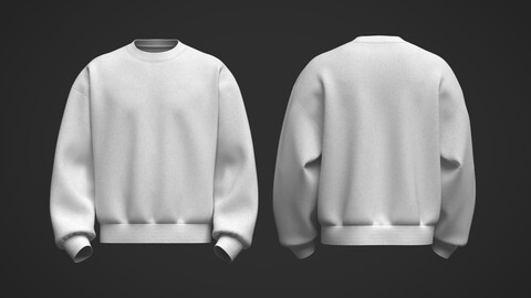 Male Oversized Sweatshirt 3D Model