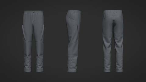 Male Motorcycle Pants 3D Model