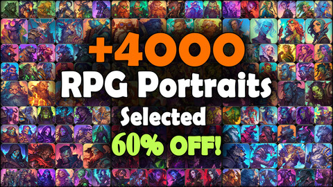 4000 RPG Portraits - Selected Reference Pack | MEGA Bundle | 4K