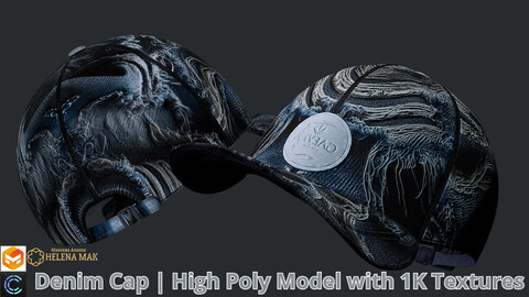 Denim Cap | High Poly Model with 1K Textures