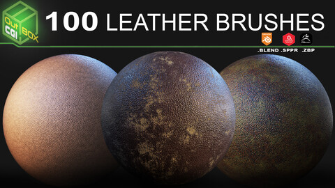 100 Leather Brushes for Substance Painter, Blender, and ZBrush - 70% RELEASE DISCOUNT