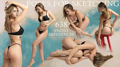 Poses for sketching 638 photo references