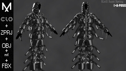 Outfit Male Marvelous designer/Clo3d OBJ mtl FBX ZPRJ +A-POSE