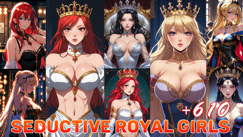 610 Classic Royal seductive Female Anime Style | Reference Images 4K