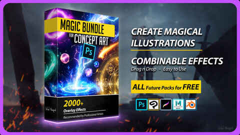 Magic Effects Bundle - 2000+ Resources for Concept Art (13 Packs)