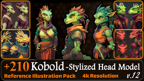 210 Kobold - Stylized Head Model Reference Pack | 4K | v.12