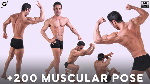 +200 Muscular Pose References Pictures - Vol 01