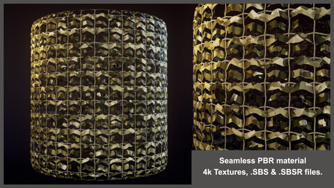 Seamless Camouflage Military PBR Material Net Textures