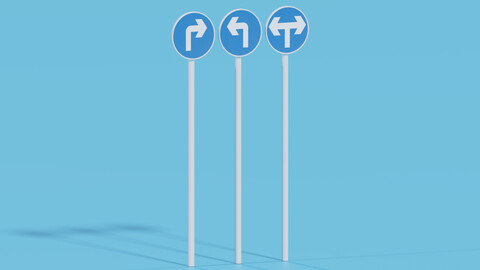 Turn Left Sign and Turn Right Sign 3D model