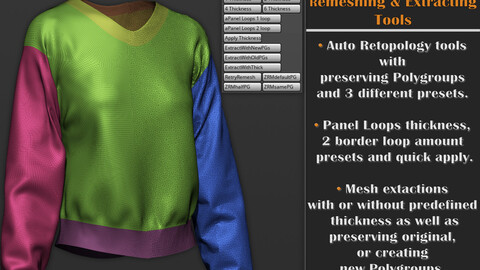 Remeshing and Extracting Tools for Zbrush