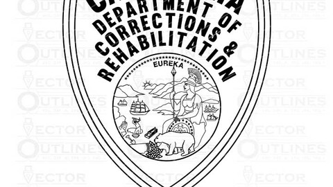 CDCR shoulder sleeve insignia patch svg dxf cnc cutting vector file, svg dxf file for laser cutting, laser engraving, Cricut cut file, cnc router file, EZ Cad file