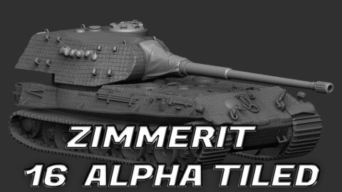 German ww2 tank ZIMMERIT pattern alpha    tiled + brushes   zbrush   substance painter