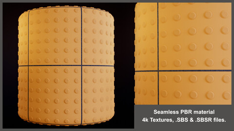 Seamless Blind Way Blocks material textures (path, paving, line, crossing tiles)