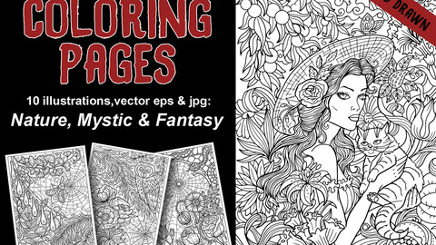 Fantasy and Mystic coloring pages