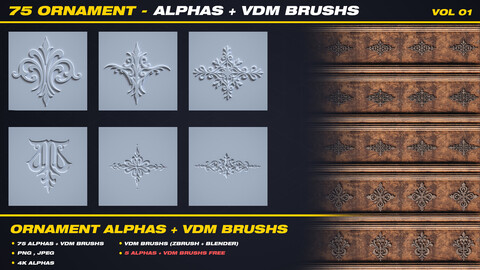 75 Ornament Alphas + VDM Brushes Vol 1