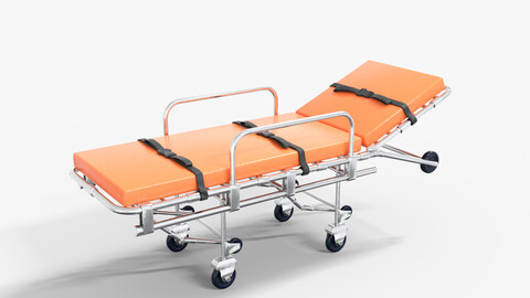 Medical Emergency Bed Low-poly 3D model