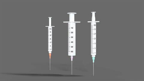 Syringe Medical Low-poly 3D model