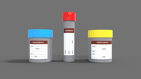 Specimen Container Medical Pack Low-poly 3D model