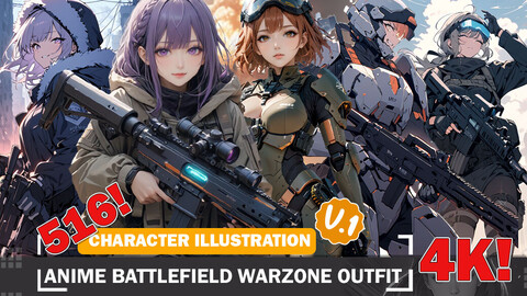 516 Anime Battlefield Warzone Outfit Diverse Outfit Character Design Reference Art V1 4K