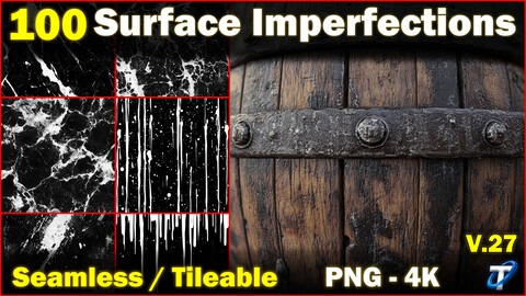 100 Ultra High-Quality Surface Imperfections (Seamless and Tileable) Vol 27