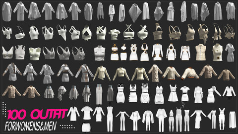 100 Outfit MODELS for female and male / Marvelous Designer / CLO 3D