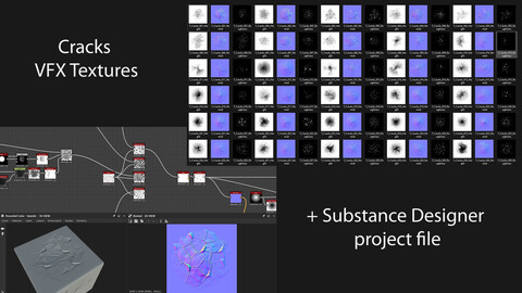 Cracks VFX Textures + Substance Project