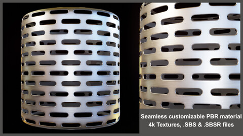 Perforated Metal Mesh Material Textures (steel, grille, panel, perforation, slotted, pattern, holes)