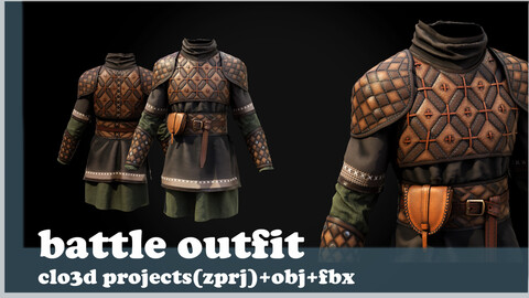 battle outfit /clo3d project(ZPRJ)+OBJ+FBX.