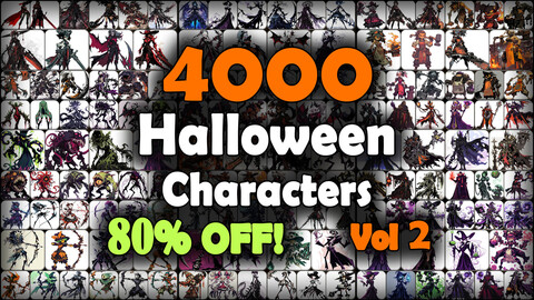 4000 Halloween Characters (Full Body) Reference Pack | MEGA Bundle | 4K | v.2