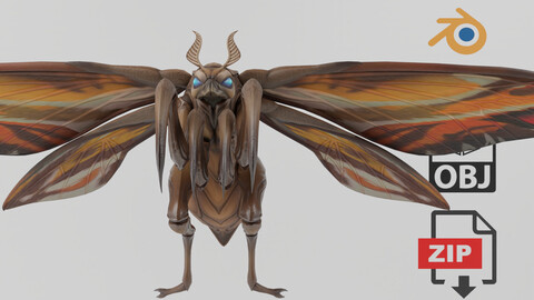 Mothra Mosnterverse Lowpoly