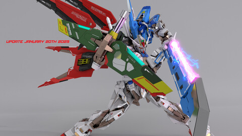 3 In 1 Bundle Aile Sword Launcher Strike Gundam Remake - Rigged