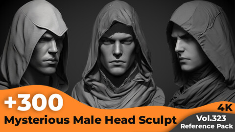 +300 Mysterious Male Head Sculpt Reference Images(4k)