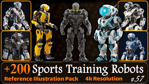 200 Fantasy Sports Training Robots Reference Pack | 4K | v.57