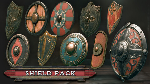 Stylized Shield Pack for Blender & Game Design | 3D Weapon Assets