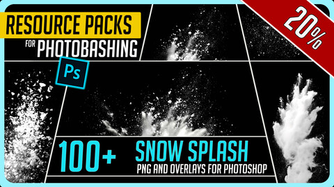 100+ PNG Cutout Snow Splash Effects - Resource Photo Pack for Concept Art