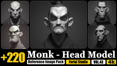 220 Monk - Head Model Reference Image Pack v.43 |4K|