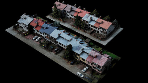 buildings small town neighbor houses set photogrammetry