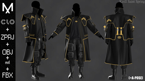 New Outfit Male Marvelous designer/Clo3d OBJ mtl FBX ZPRJ +A-POSE