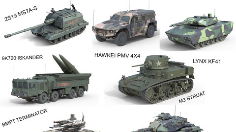 10 Military Vehicles Collection V13