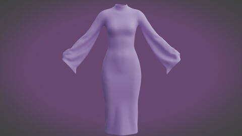 3D Female gown - Midi Dress