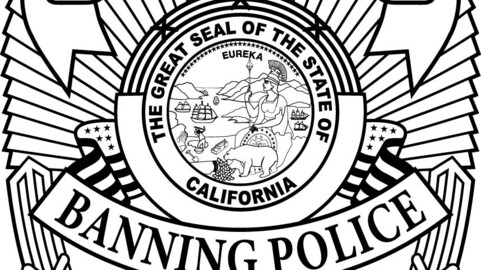 Banning City Police California Vector file, badge, black white, svg, outline, cnc cut, laser cut, digital, wood engraving, laser file, engraving file, line art, cricut, vinyl file, emblem, monogram