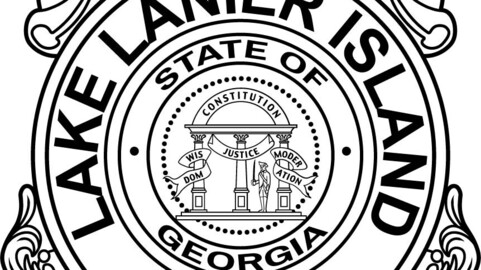 Lake Lanier Island Police State Resort Georgia, Vector file, badge, black white, svg, outline, cnc cut, laser cut, digital, wood engraving, laser file, engraving file, line art, cricut, vinyl file, emblem, monogram