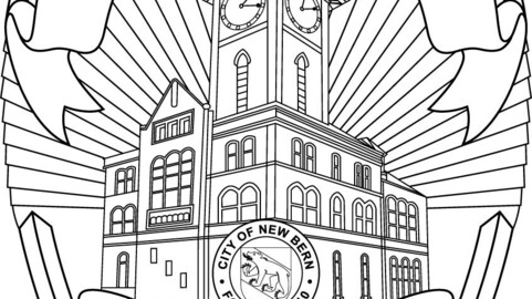 New Bern City Police Officer NC, Vector file, badge, black white, svg, outline, cnc cut, laser cut, digital, wood engraving, laser file, engraving file, line art, cricut, vinyl file, emblem, monogram