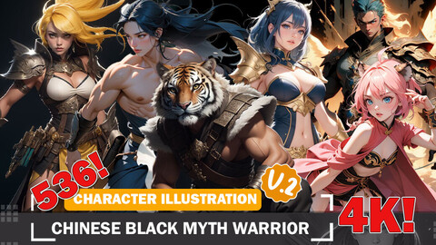 536 Chinese Black Myth Warrior Diverse Outfit Character Design Reference Art V2 4K