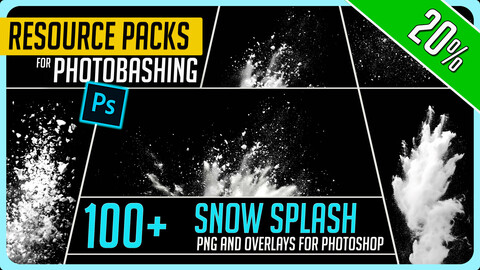 100+ PNG Cutout Snow Splash Effects - Resource Photo Pack for Concept Art