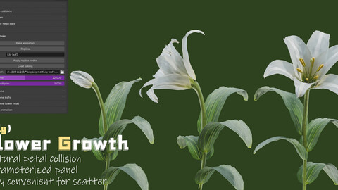 blender animation addon：Flower Growth（Lily）Panel