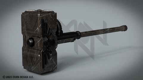 Warhammer 40K Thunder Hammer - Game-Ready - 3D-Printable Low-poly 3D model