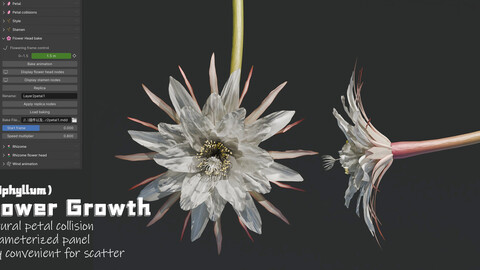 blender animation addon：Flower Growth（Epiphyllum）Panel